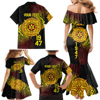 Personalised Tonga High School Family Matching Mermaid Dress and Hawaiian Shirt Since 1947 Special Kupesi Pattern LT9 - Polynesian Pride