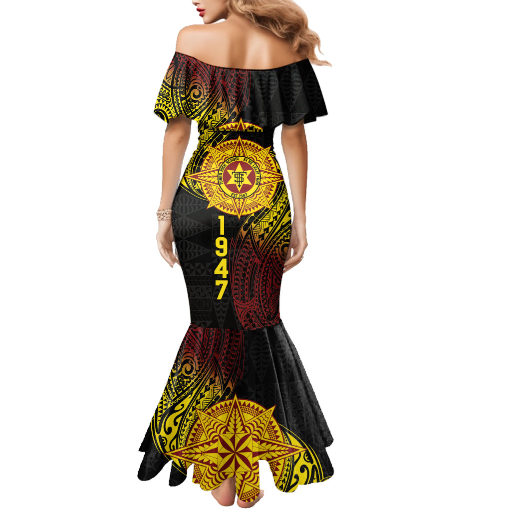 Personalised Tonga High School Family Matching Mermaid Dress and Hawaiian Shirt Since 1947 Special Kupesi Pattern LT9 - Polynesian Pride