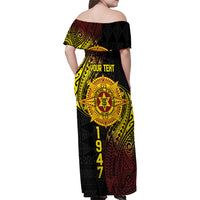 Personalised Tonga High School Family Matching Off Shoulder Maxi Dress and Hawaiian Shirt Since 1947 Special Kupesi Pattern LT9 - Polynesian Pride