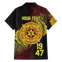 Personalised Tonga High School Family Matching Off Shoulder Short Dress and Hawaiian Shirt Since 1947 Special Kupesi Pattern LT9 - Polynesian Pride