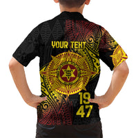 Personalised Tonga High School Family Matching Short Sleeve Bodycon Dress and Hawaiian Shirt Since 1947 Special Kupesi Pattern LT9 - Polynesian Pride