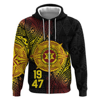 Personalised Tonga High School Zip Hoodie Since 1947 Special Kupesi Pattern LT9 Zip Hoodie Black - Polynesian Pride