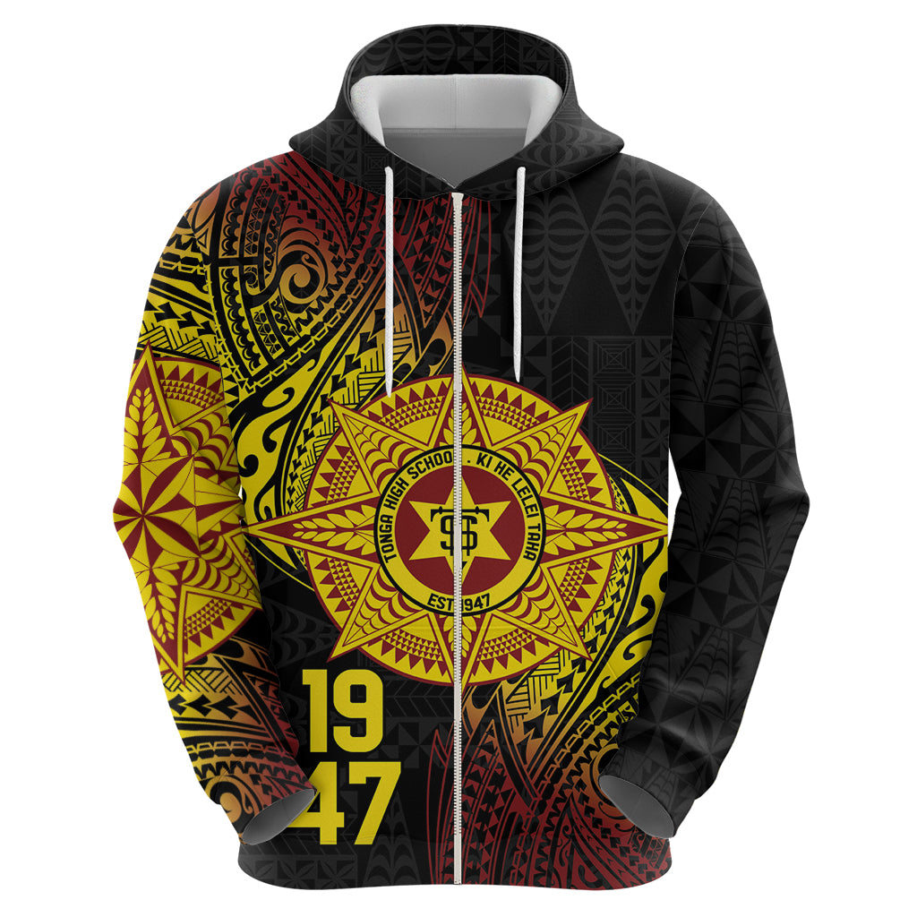 Personalised Tonga High School Zip Hoodie Since 1947 Special Kupesi Pattern LT9 - Polynesian Pride