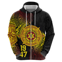 Personalised Tonga High School Zip Hoodie Since 1947 Special Kupesi Pattern LT9 - Polynesian Pride