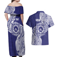 Personalised Tonga Tupou College Tolo 158th Anniversary Couples Matching Off Shoulder Maxi Dress and Hawaiian Shirt Special Kupesi Pattern LT9 - Polynesian Pride