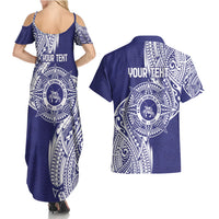 Personalised Tonga Tupou College Tolo 158th Anniversary Couples Matching Summer Maxi Dress and Hawaiian Shirt Special Kupesi Pattern LT9 - Polynesian Pride