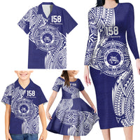 Personalised Tonga Tupou College Tolo 158th Anniversary Family Matching Long Sleeve Bodycon Dress and Hawaiian Shirt Special Kupesi Pattern LT9 - Polynesian Pride