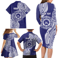 Personalised Tonga Tupou College Tolo 158th Anniversary Family Matching Long Sleeve Bodycon Dress and Hawaiian Shirt Special Kupesi Pattern LT9 - Polynesian Pride