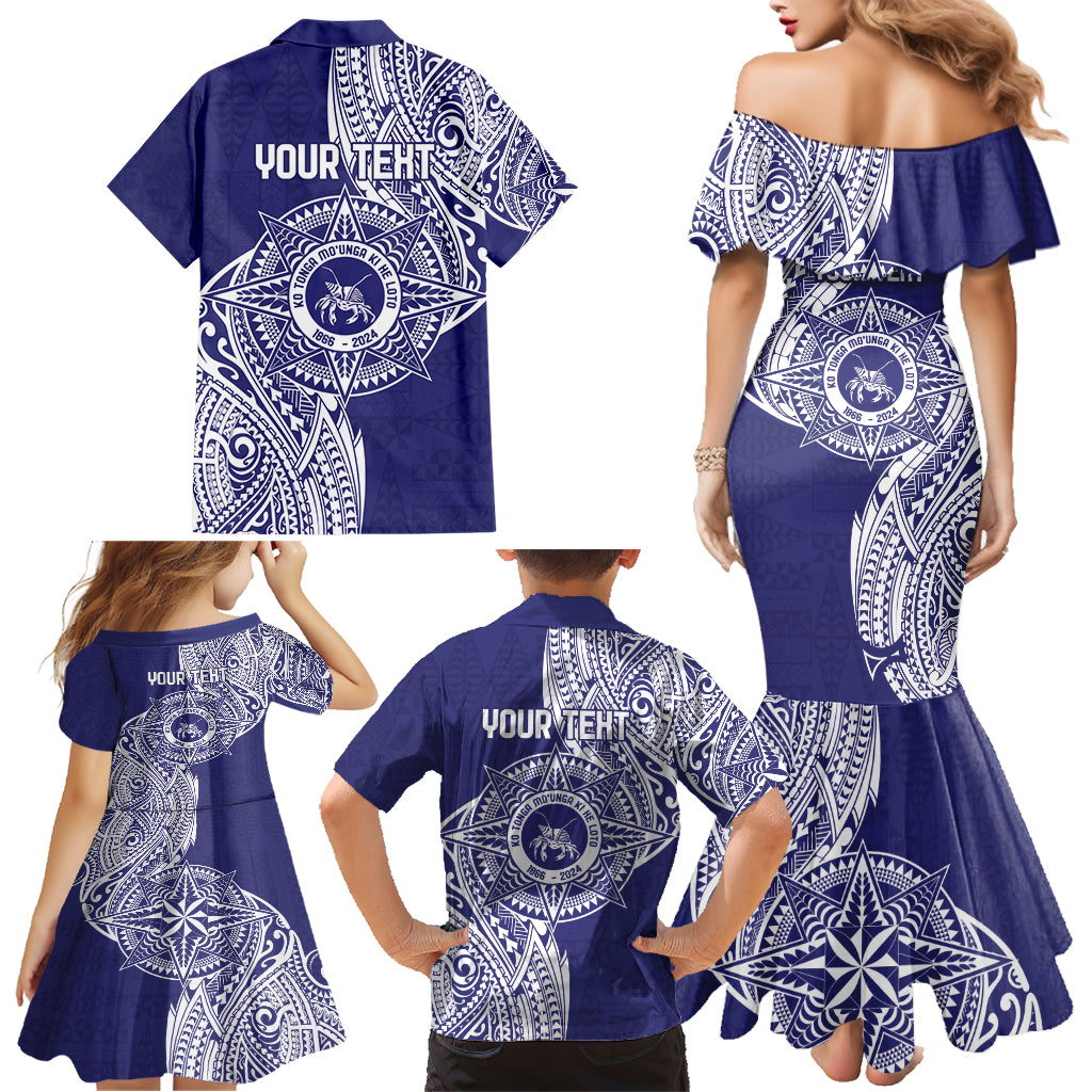 Personalised Tonga Tupou College Tolo 158th Anniversary Family Matching Mermaid Dress and Hawaiian Shirt Special Kupesi Pattern LT9 - Polynesian Pride