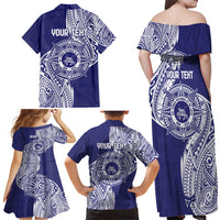 Personalised Tonga Tupou College Tolo 158th Anniversary Family Matching Off Shoulder Maxi Dress and Hawaiian Shirt Special Kupesi Pattern LT9 - Polynesian Pride