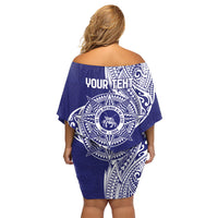 Personalised Tonga Tupou College Tolo 158th Anniversary Family Matching Off Shoulder Short Dress and Hawaiian Shirt Special Kupesi Pattern LT9 - Polynesian Pride