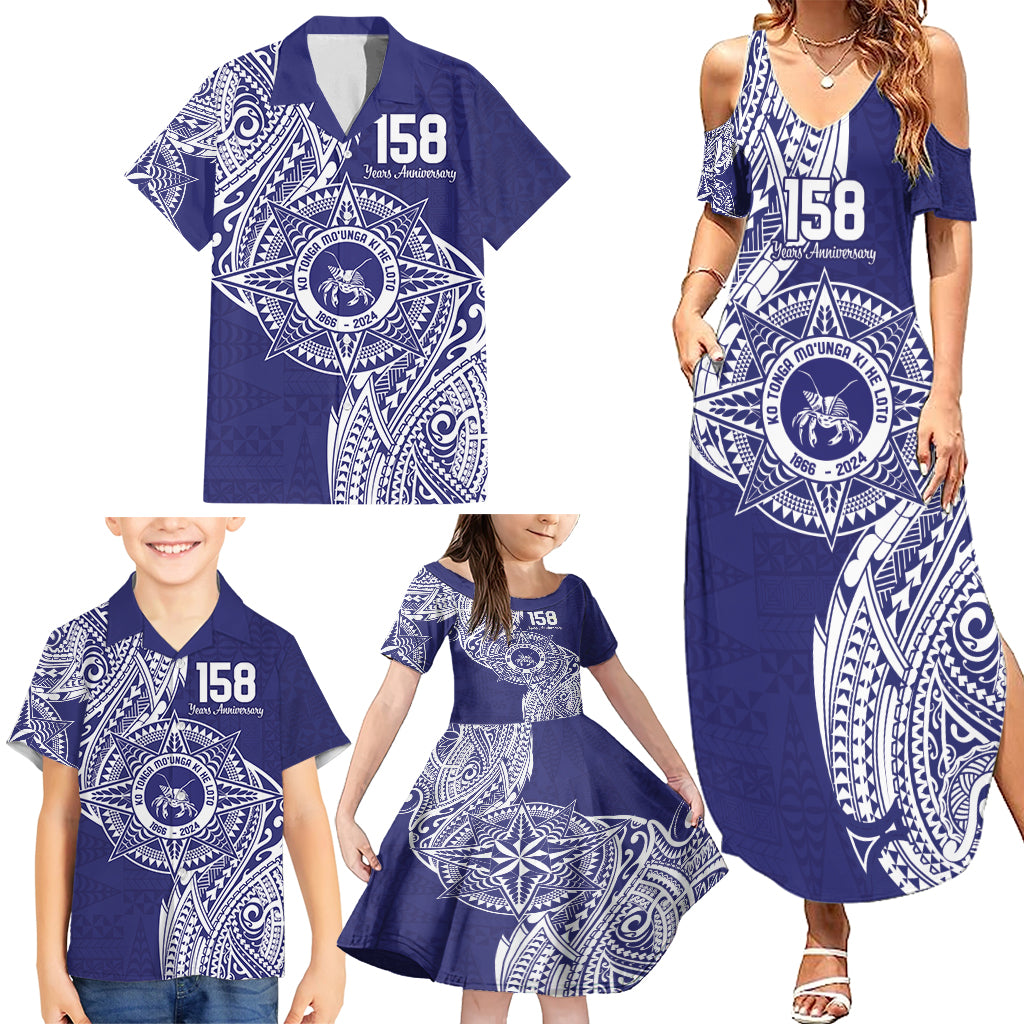 Personalised Tonga Tupou College Tolo 158th Anniversary Family Matching Summer Maxi Dress and Hawaiian Shirt Special Kupesi Pattern LT9 - Polynesian Pride