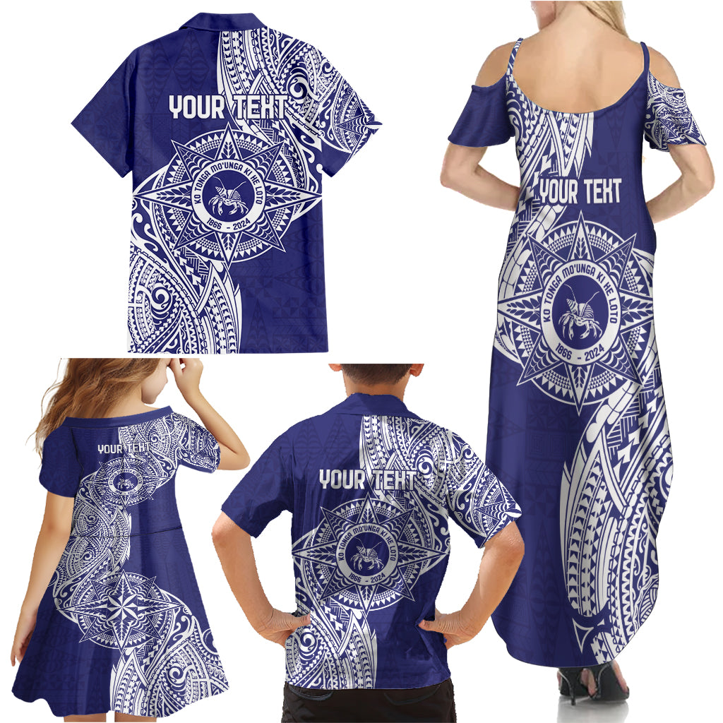 Personalised Tonga Tupou College Tolo 158th Anniversary Family Matching Summer Maxi Dress and Hawaiian Shirt Special Kupesi Pattern LT9 - Polynesian Pride