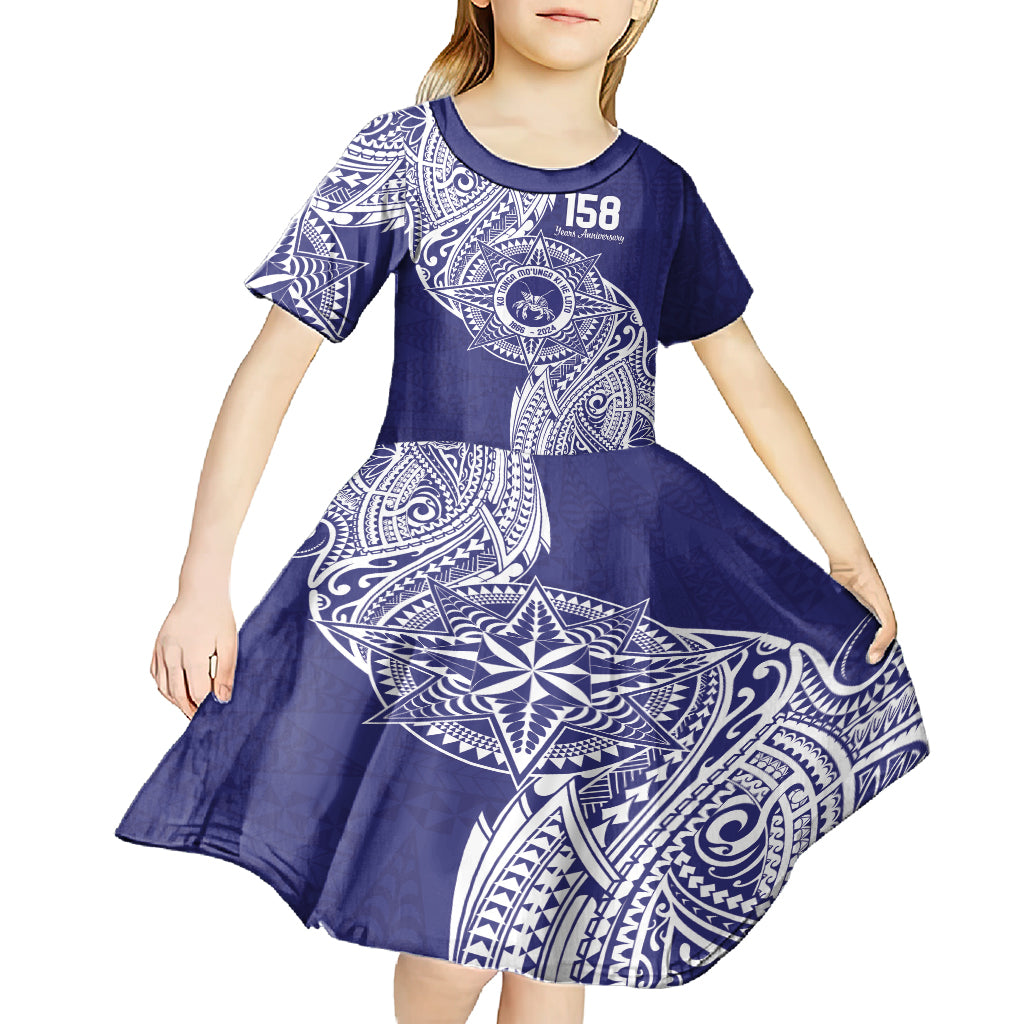 Personalised Tonga Tupou College Tolo 158th Anniversary Kid Short Sleeve Dress Special Kupesi Pattern LT9 - Polynesian Pride
