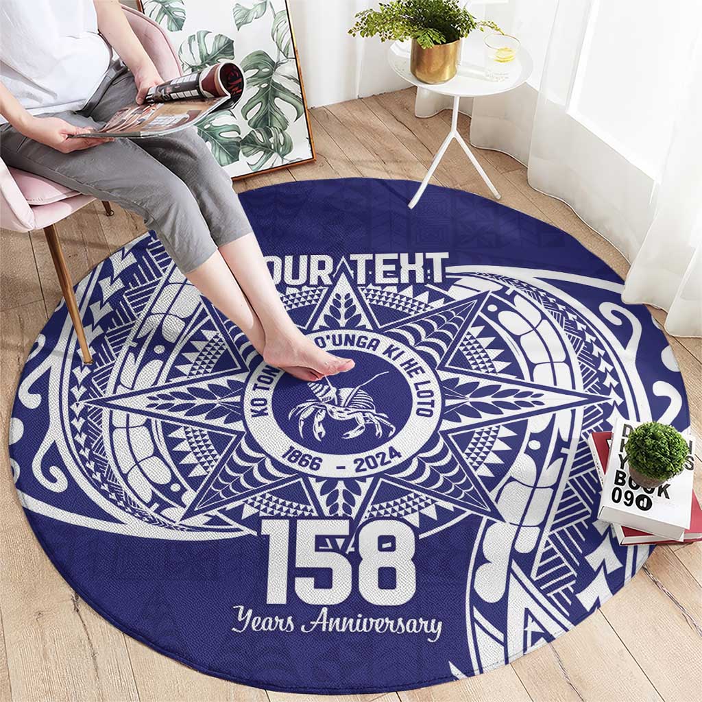 Personalised Tonga Tupou College Tolo 158th Anniversary Round Carpet Special Kupesi Pattern LT9 - Polynesian Pride