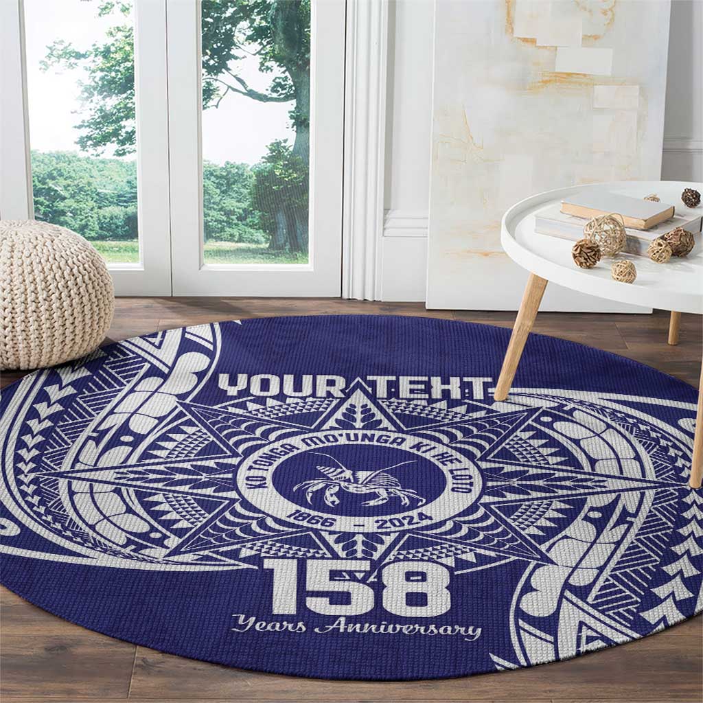 Personalised Tonga Tupou College Tolo 158th Anniversary Round Carpet Special Kupesi Pattern LT9 - Polynesian Pride