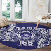 Personalised Tonga Tupou College Tolo 158th Anniversary Round Carpet Special Kupesi Pattern LT9 - Polynesian Pride