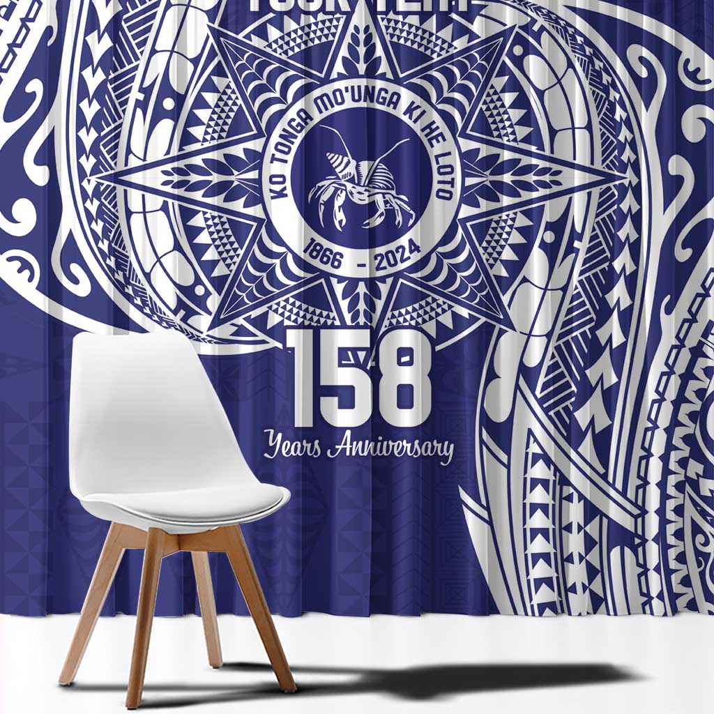 Personalised Tonga Tupou College Tolo 158th Anniversary Window Curtain Special Kupesi Pattern LT9 - Polynesian Pride