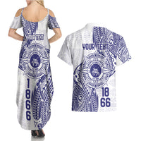 Personalised Tonga Tupou College Tolo Couples Matching Summer Maxi Dress and Hawaiian Shirt Since 1866 Special Kupesi Pattern LT9 - Polynesian Pride