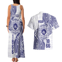 Personalised Tonga Tupou College Tolo Couples Matching Tank Maxi Dress and Hawaiian Shirt Since 1866 Special Kupesi Pattern LT9 - Polynesian Pride