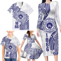 Personalised Tonga Tupou College Tolo Family Matching Long Sleeve Bodycon Dress and Hawaiian Shirt Since 1866 Special Kupesi Pattern LT9 - Polynesian Pride
