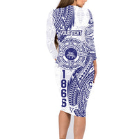 Personalised Tonga Tupou College Tolo Family Matching Long Sleeve Bodycon Dress and Hawaiian Shirt Since 1866 Special Kupesi Pattern LT9 - Polynesian Pride