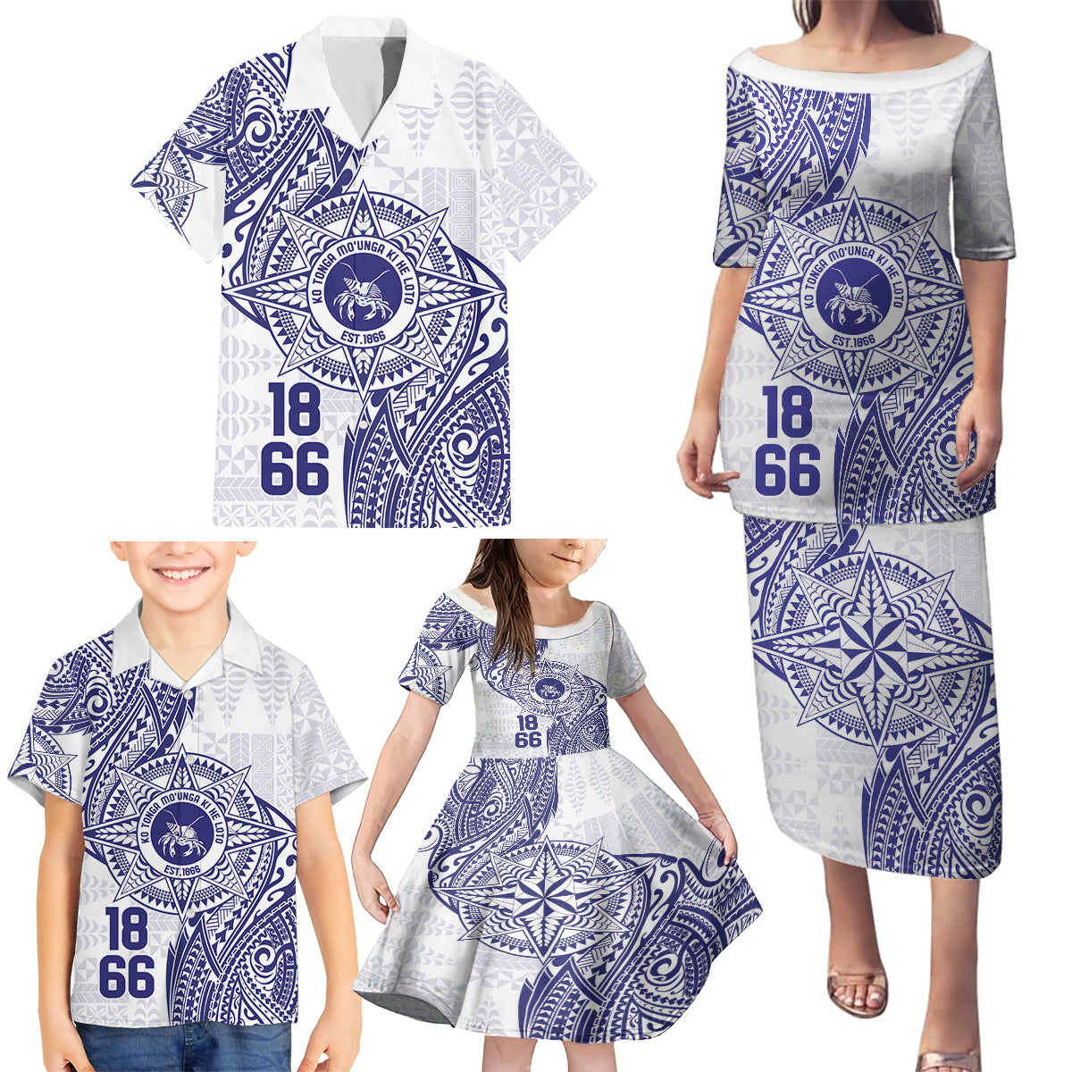 Personalised Tonga Tupou College Tolo Family Matching Puletasi and Hawaiian Shirt Since 1866 Special Kupesi Pattern LT9 - Polynesian Pride