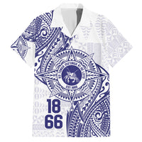 Personalised Tonga Tupou College Tolo Family Matching Short Sleeve Bodycon Dress and Hawaiian Shirt Since 1866 Special Kupesi Pattern LT9 Dad's Shirt - Short Sleeve White - Polynesian Pride