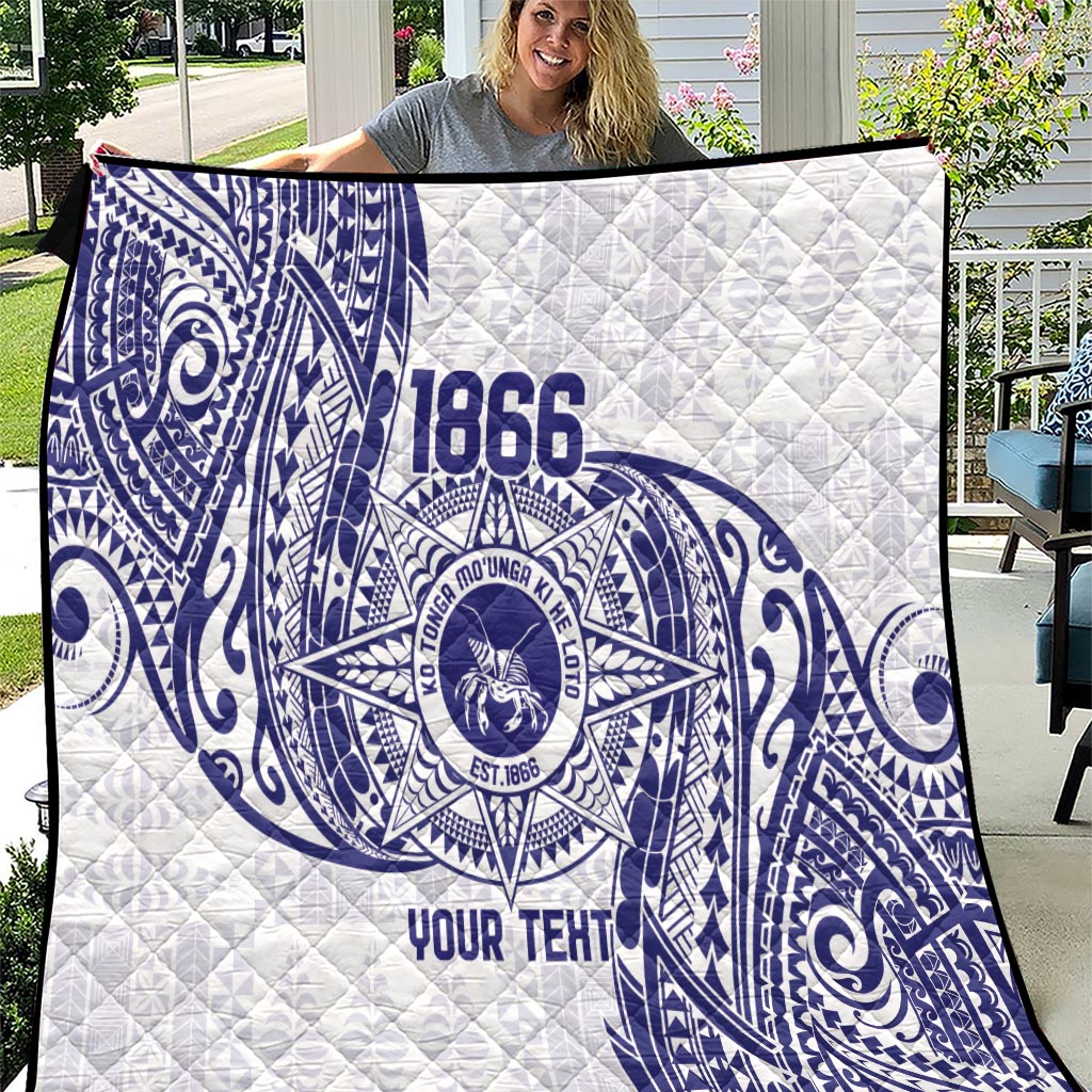 Personalised Tonga Tupou College Tolo Quilt Since 1866 Special Kupesi Pattern LT9 White - Polynesian Pride