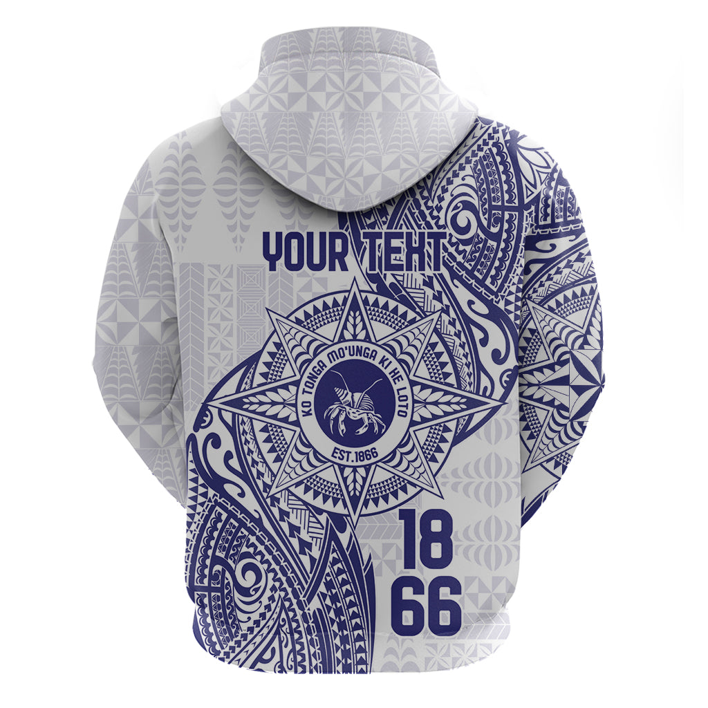 Personalised Tonga Tupou College Tolo Zip Hoodie Since 1866 Special Kupesi Pattern LT9 - Polynesian Pride