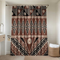 Vintage Bula Fiji Bathroom Set Brown Tapa Masi Motif - Polynesian Pride