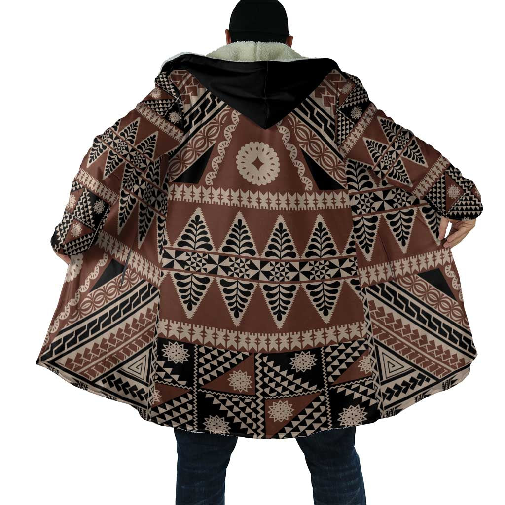Vintage Bula Fiji Cloak Brown Tapa Masi Motif - Polynesian Pride