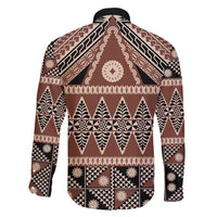 Vintage Bula Fiji Family Matching Puletasi and Hawaiian Shirt Brown Tapa Masi Motif LT9 - Polynesian Pride