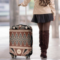 Vintage Bula Fiji Luggage Cover Brown Tapa Masi Motif