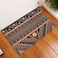Vintage Bula Fiji Rubber Doormat Brown Tapa Masi Motif
