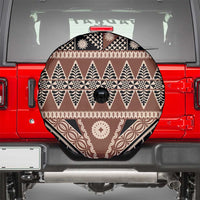 Vintage Bula Fiji Spare Tire Cover Brown Tapa Masi Motif