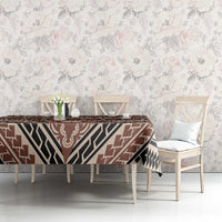 Vintage Bula Fiji Tablecloth Brown Tapa Masi Motif