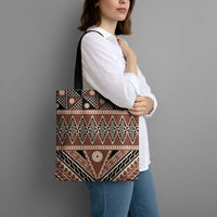 Vintage Bula Fiji Tote Bag Brown Tapa Masi Motif - Polynesian Pride