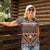 Vintage Bula Fiji Women Polo Shirt Brown Tapa Masi Motif