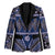 Vintage Bula Fiji Blazer Prussian Blue Tapa Masi Motif - Polynesian Pride