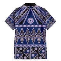 Vintage Bula Fiji Family Matching Mermaid Dress and Hawaiian Shirt Prussian Blue Tapa Masi Motif LT9 - Polynesian Pride