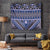 Vintage Bula Fiji Tapestry Prussian Blue Tapa Masi Motif