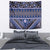 Vintage Bula Fiji Tapestry Prussian Blue Tapa Masi Motif