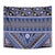 Vintage Bula Fiji Tapestry Prussian Blue Tapa Masi Motif