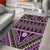 Vintage Bula Fiji Area Rug Purple Tapa Masi Motif
