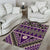 Vintage Bula Fiji Area Rug Purple Tapa Masi Motif
