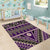 Vintage Bula Fiji Area Rug Purple Tapa Masi Motif
