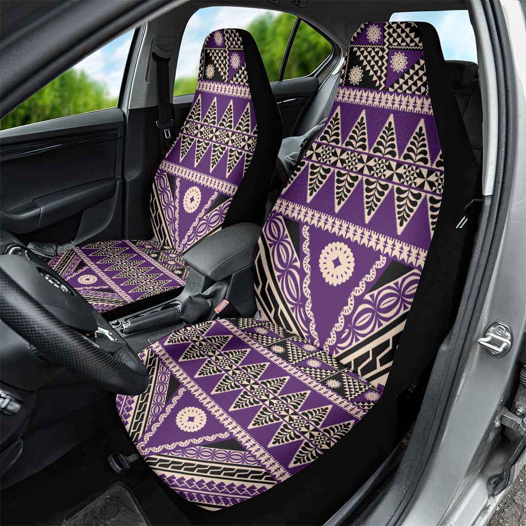 Vintage Bula Fiji Car Seat Cover Purple Tapa Masi Motif LT9 - Polynesian Pride