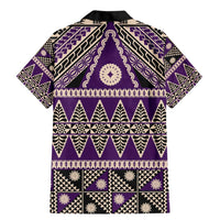 Vintage Bula Fiji Family Matching Mermaid Dress and Hawaiian Shirt Purple Tapa Masi Motif LT9 - Polynesian Pride