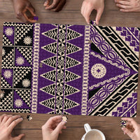 Vintage Bula Fiji Puzzle Purple Tapa Masi Motif LT9 - Polynesian Pride